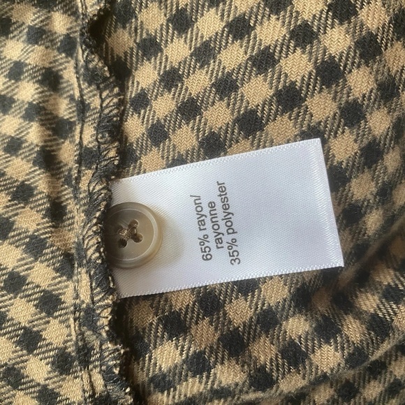 NWT MAURICES xxl BLACK BROWN PLAID BABYDOLL MINI DRESS LONG SLEEVE - Picture 6 of 6